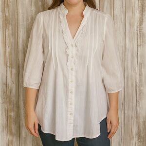 Odille White Ruffle Blouse